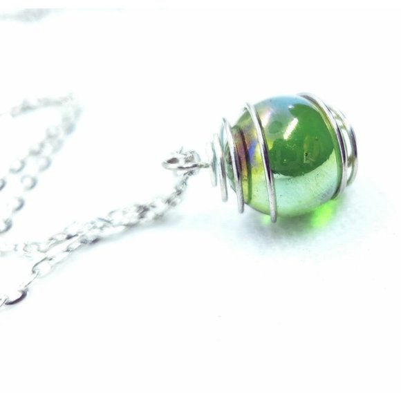 Handmade Jewelry Green Marble Necklace Poshmark